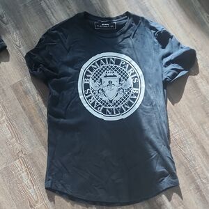 Balmain Black and White Logo T-Shirt